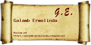 Galamb Ermelinda névjegykártya
